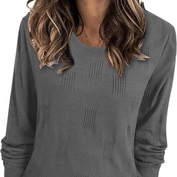 Womens Sweaters Long Sleeve Shirts Loose Casual Blouse Lightweight Soft Tunic To - Picture 1 of 4